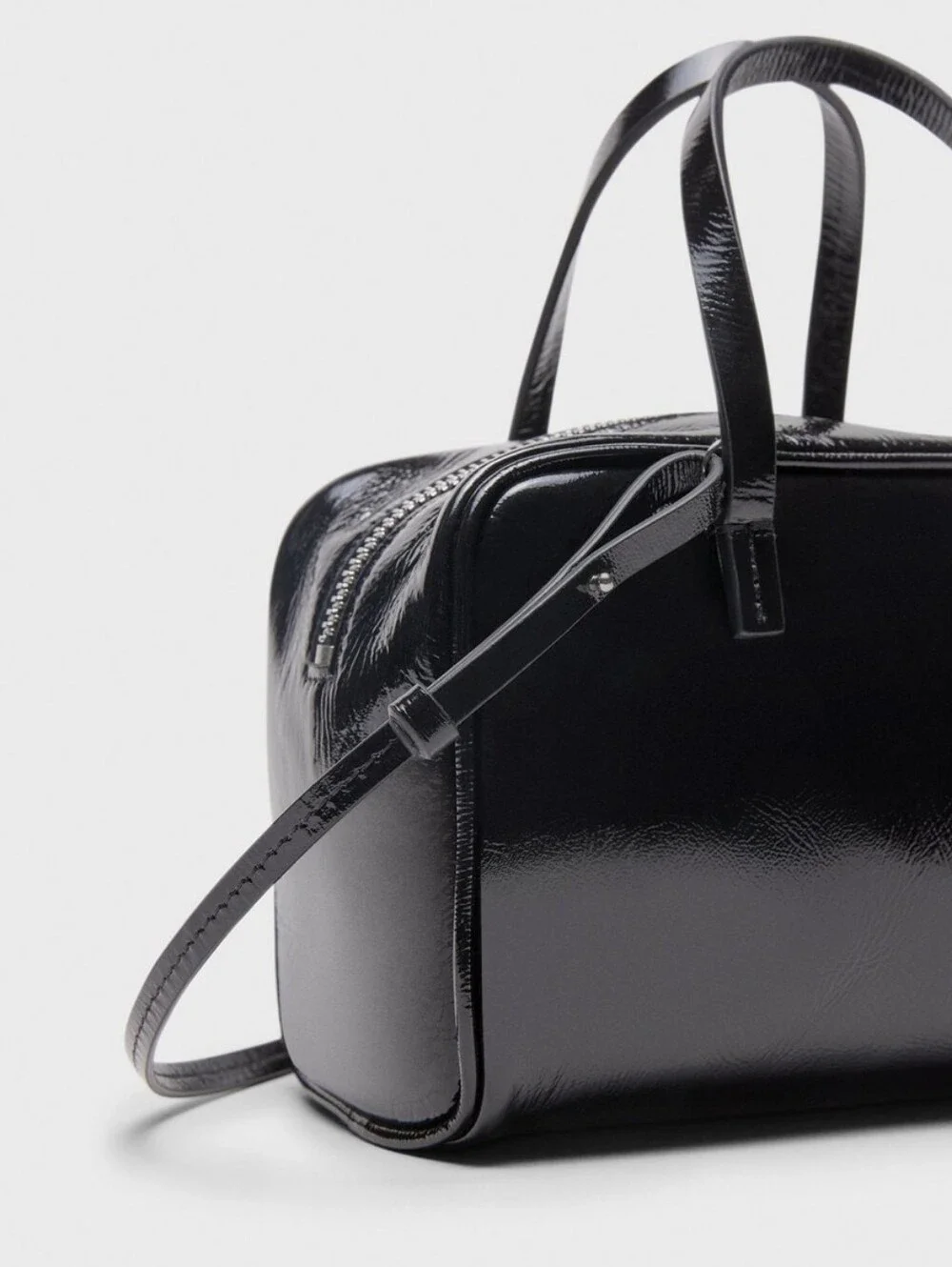 Theory Crinkled Patent Leather Pillow Bag